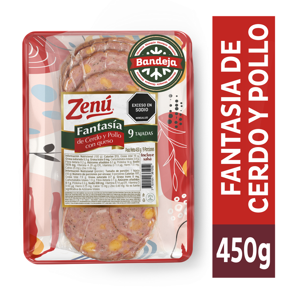 Fantasía De Pollo Y Cerdo Con Queso Zenú Navidad 9 Unidades 450Gr