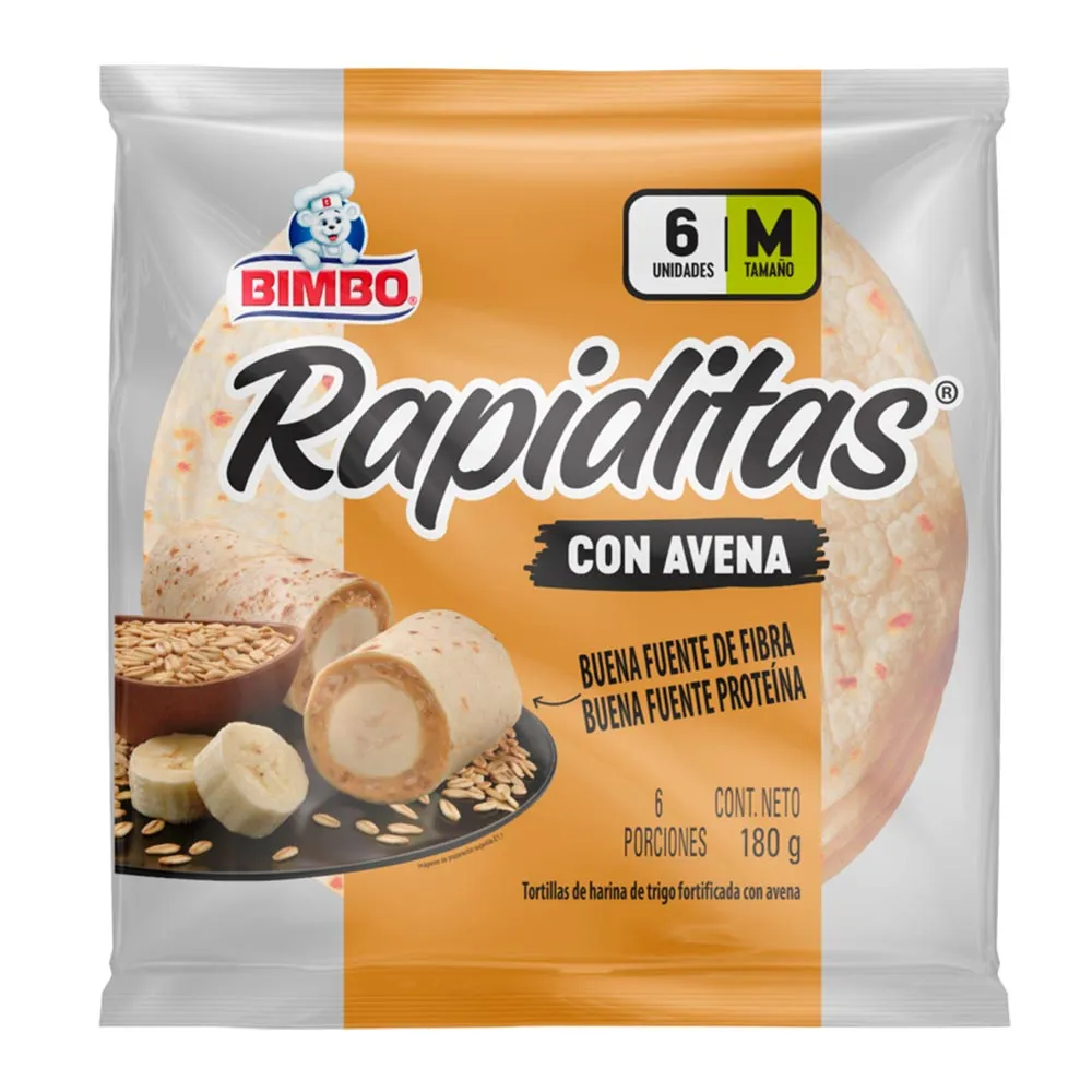 Tortillas Bimbo Avena M 6 Unidades 180Gr