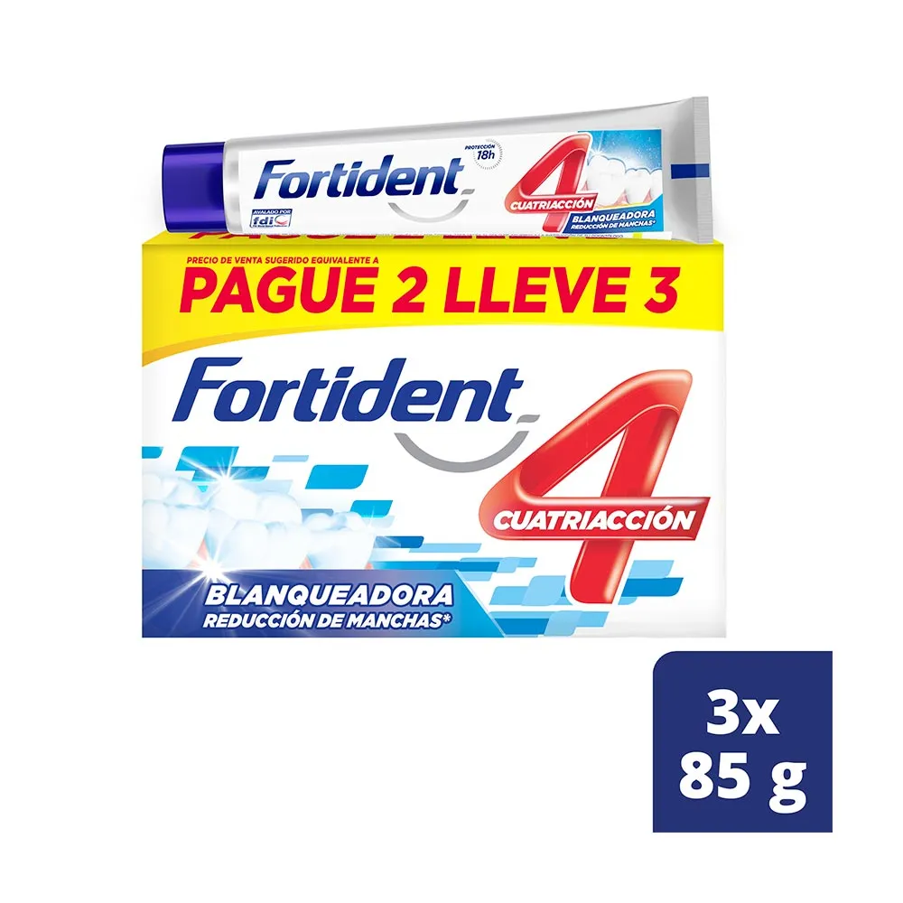 Crema Dental Fortident Blanqueadora 85Gr Pague 2 Lleve 3