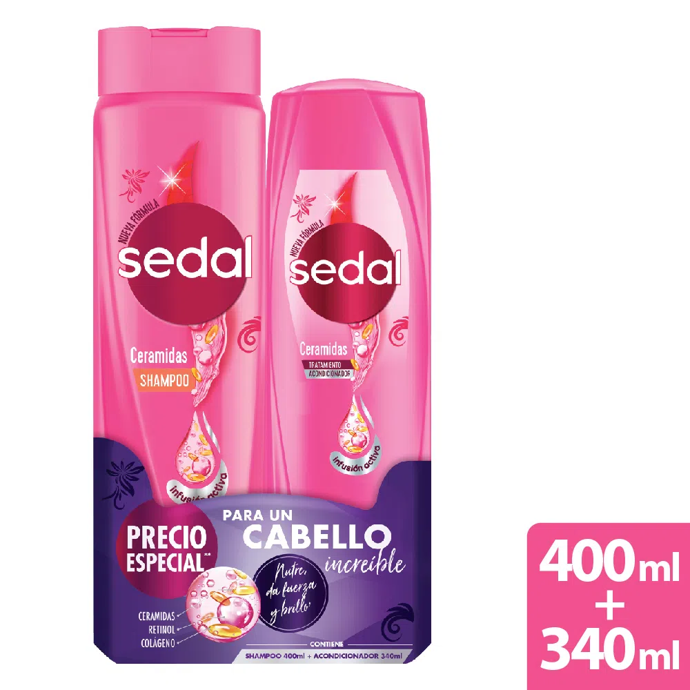 Shampoo Sedal Ceramidas 400Ml + Acondicionador 340Ml Precio Especial 