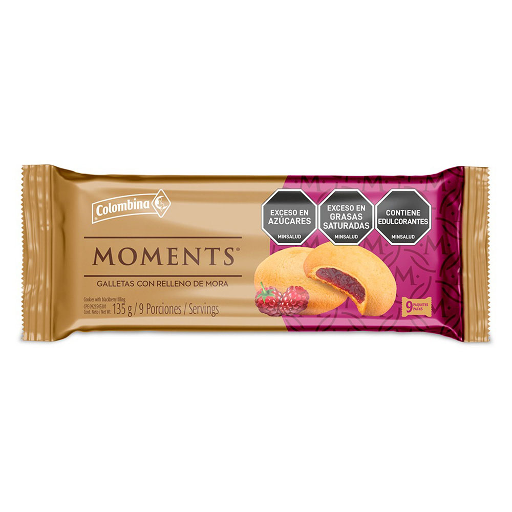 Galleta Moments Rellena De Mora 135Gr