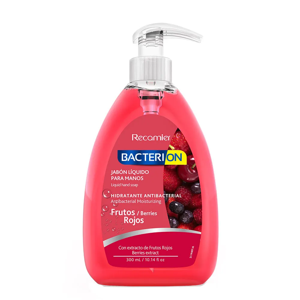 Jabón Líquido Para Manos Y Cuerpo Bacterion Frutos Rojos 300Ml