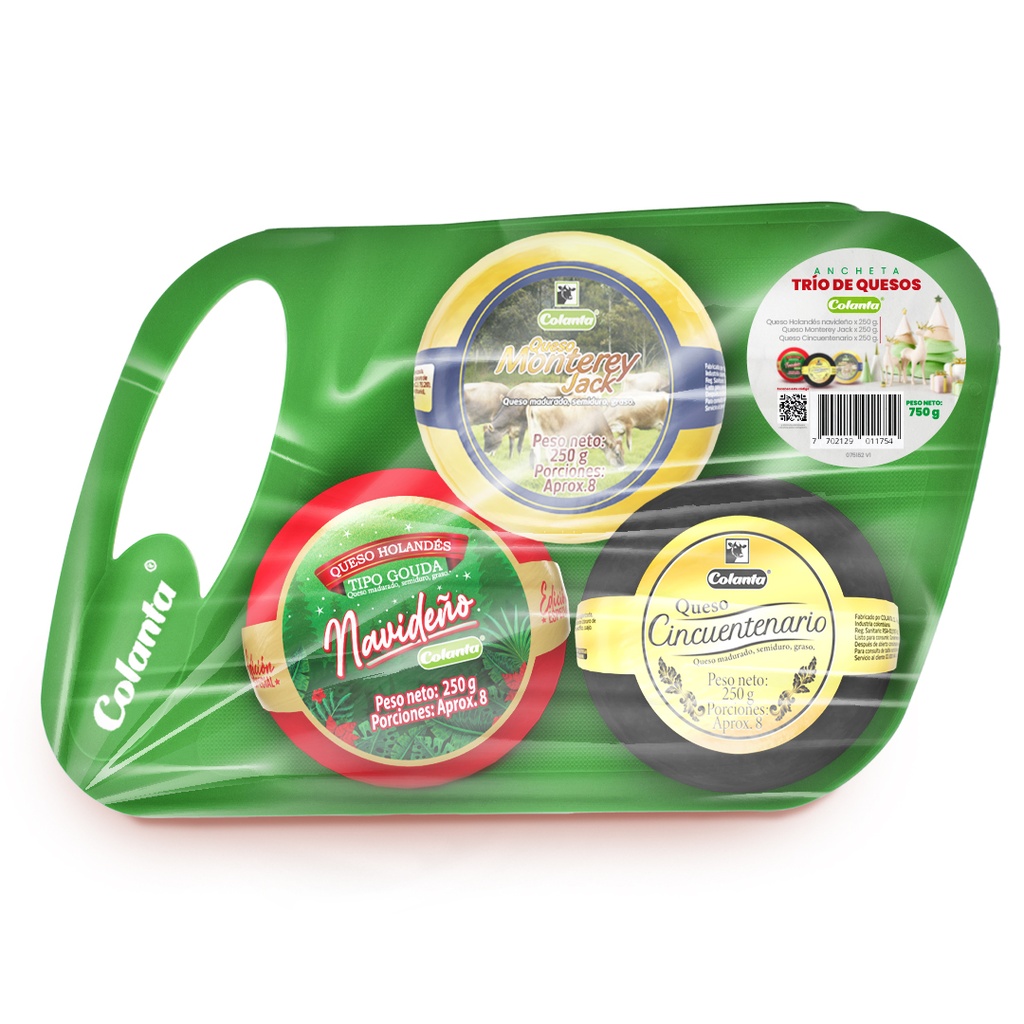 Ancheta Trio De Quesos Colanta Navidad  750Gr