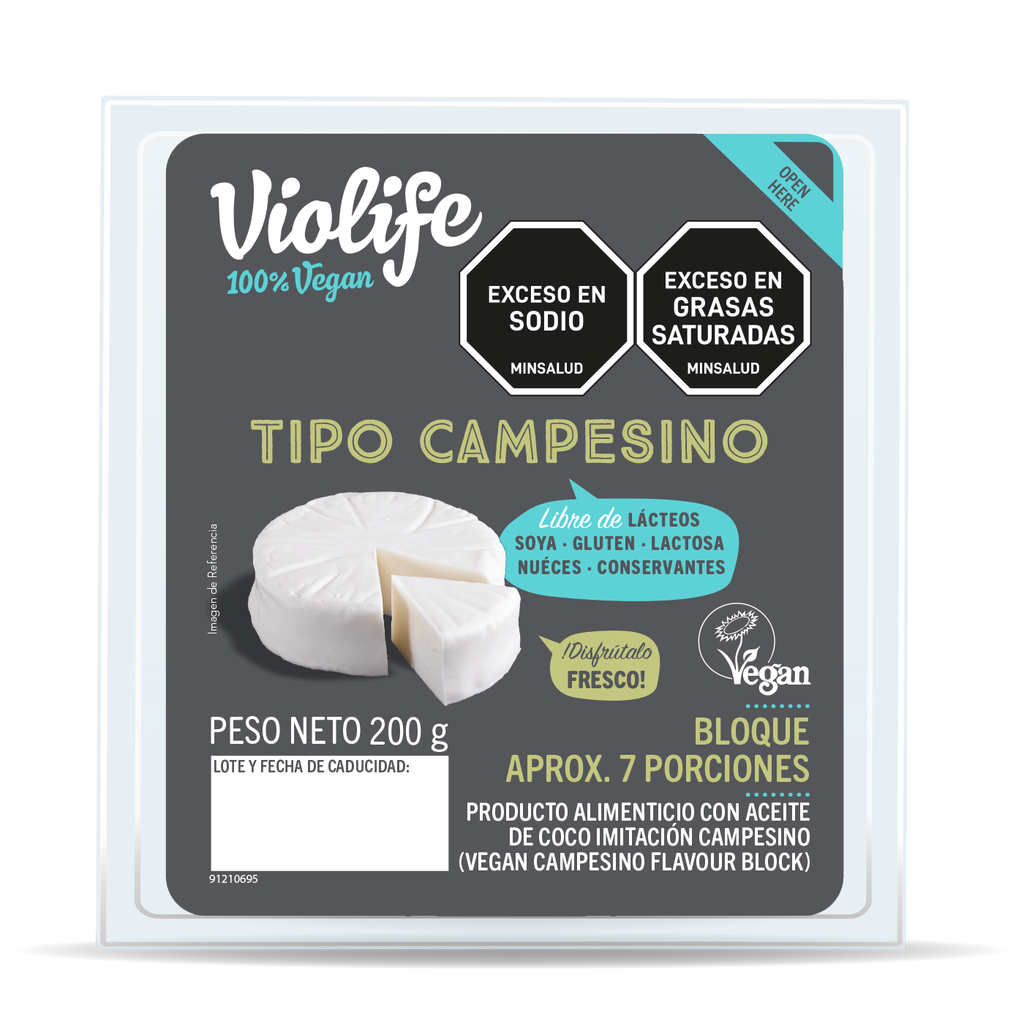 Queso Vegano Violife Tipo Campesino 200Gr