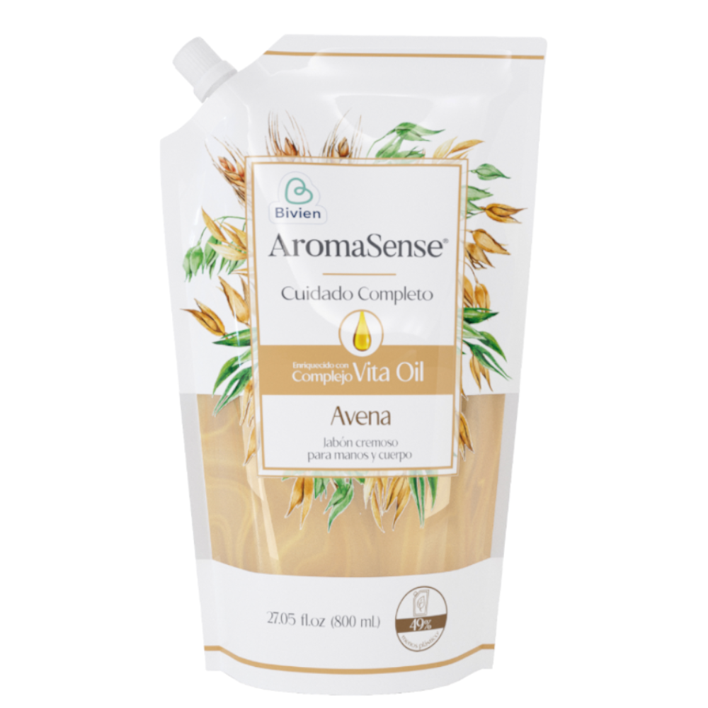 Jabón Líquido Aromasense Avena Doypack 800Ml