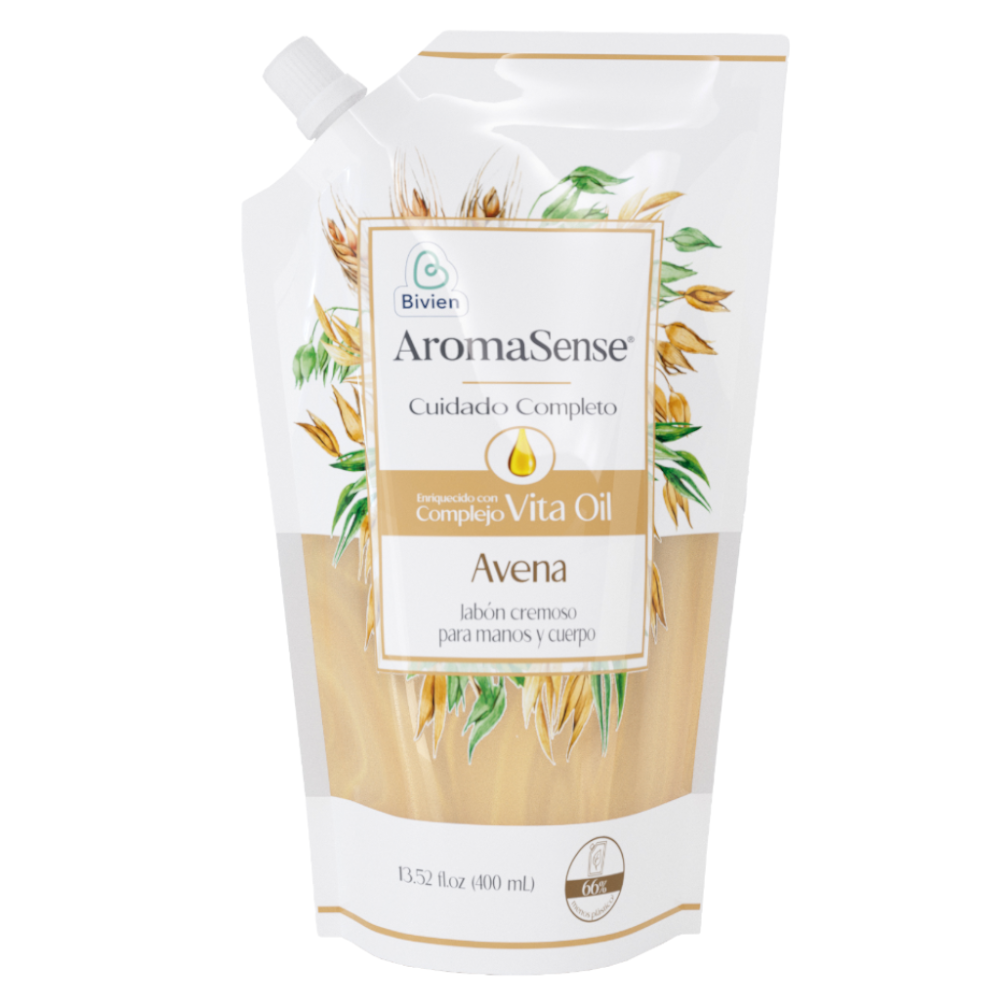 Jabón Líquido Aromasense Avena Doypack 400Ml