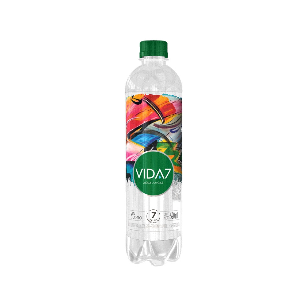 Agua Vida7 Con Gas 590Ml
