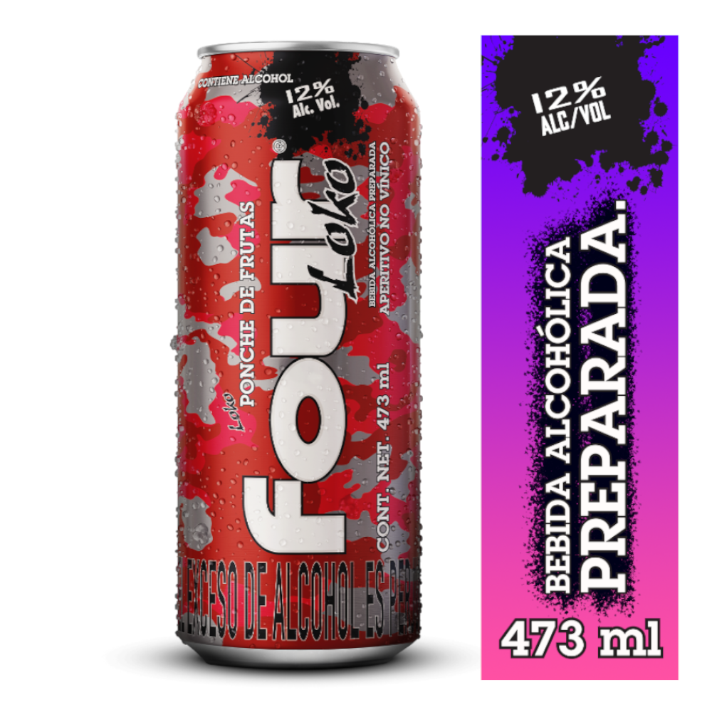 Bebida Alcohólica Preparada Ponche de Frutas Four Loko 473Ml