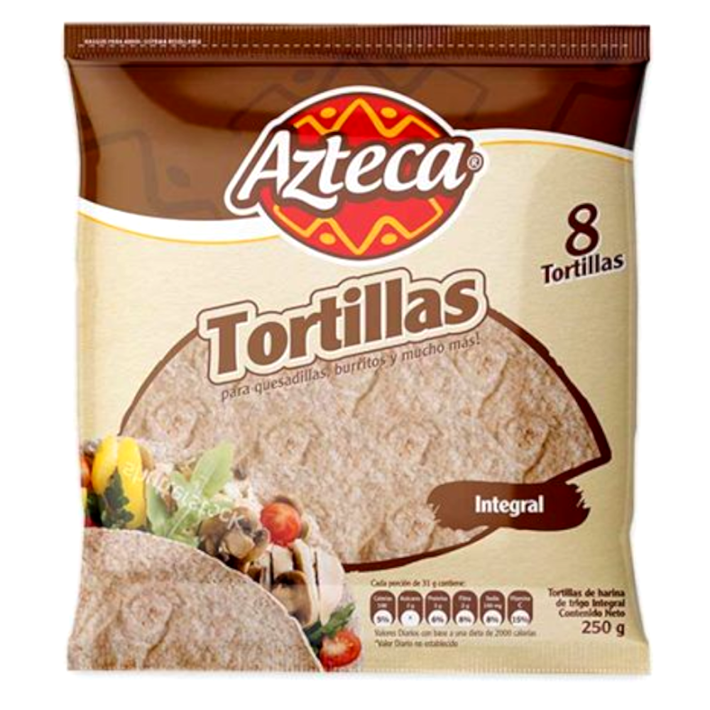 Tortillas Integrales Azteca 8 Unidades 250Gr