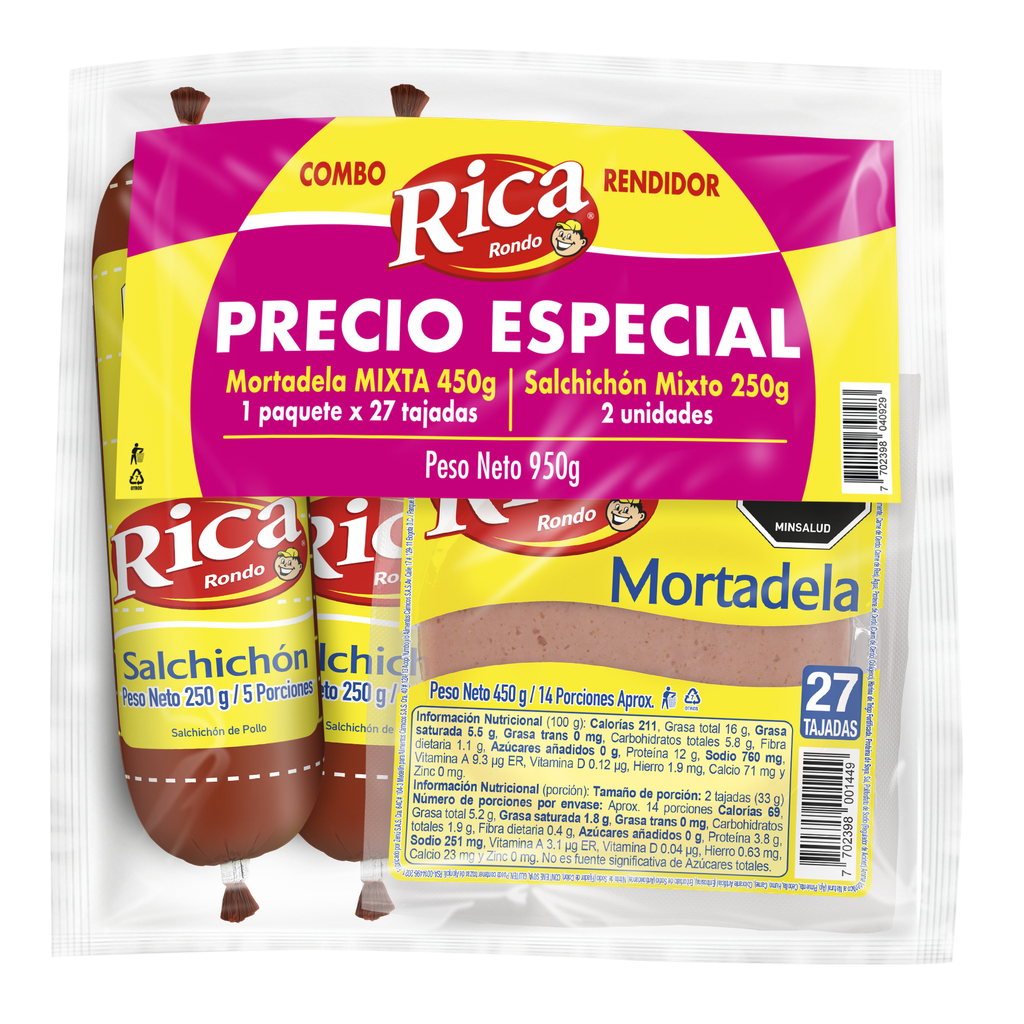 Combo Rendidor Rica 500Gr + Mortadela 450Gr