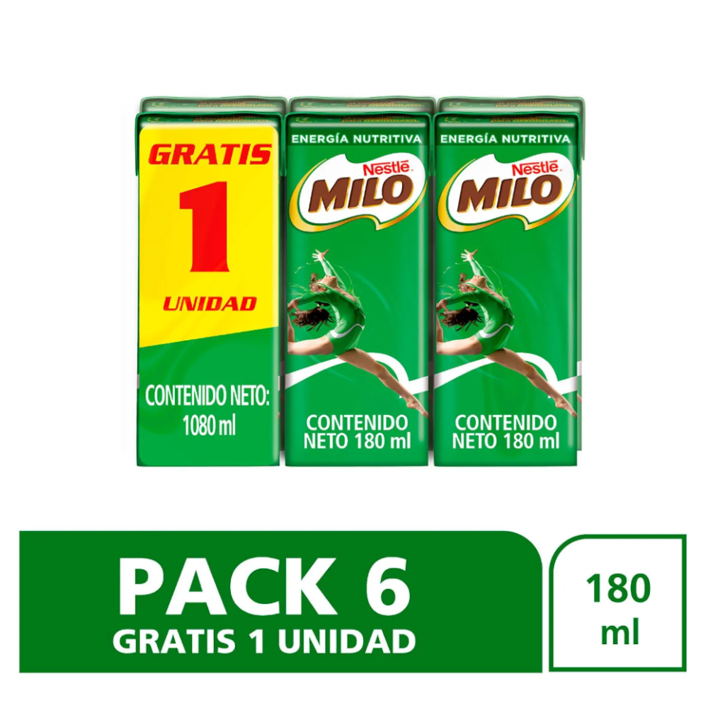 Milo Líquido Activ-Go Tetra pak 180Ml Pague 5 Lleve 6 Unidades