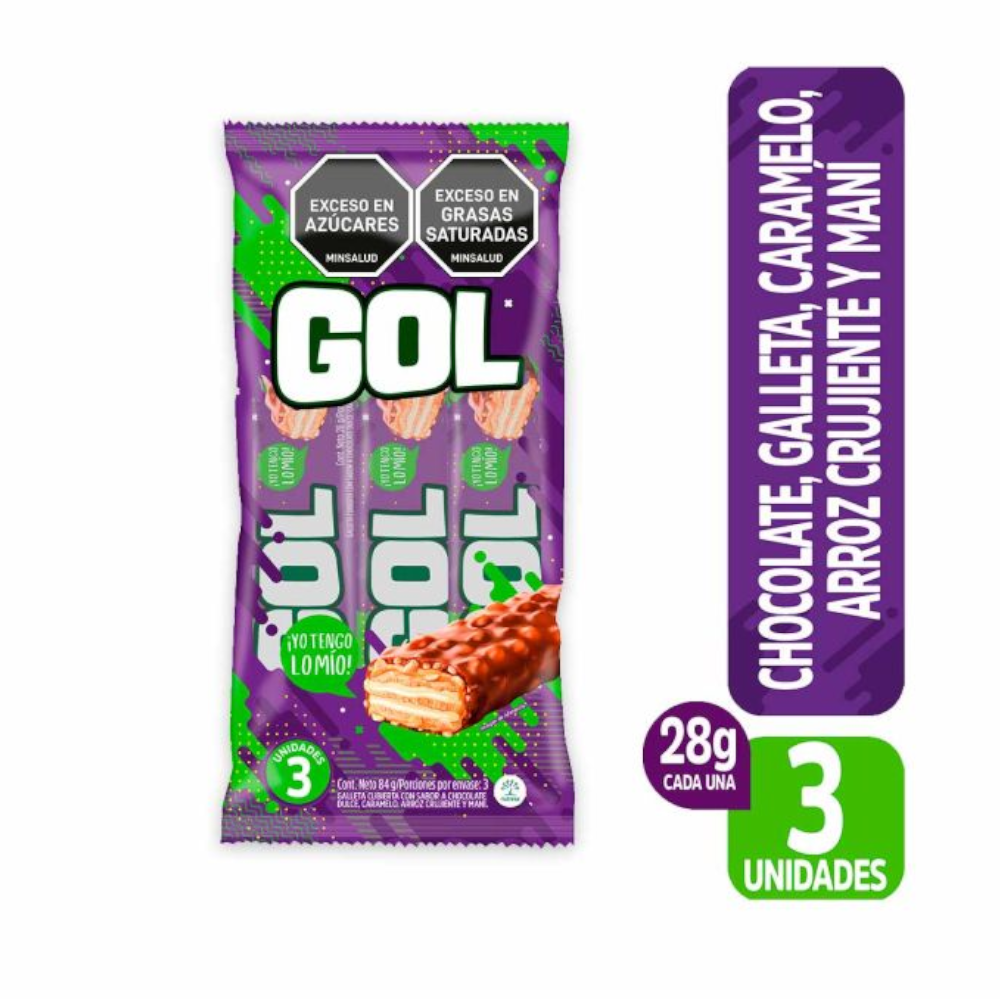 Chocolatina Gol 3 Unidades 84Gr