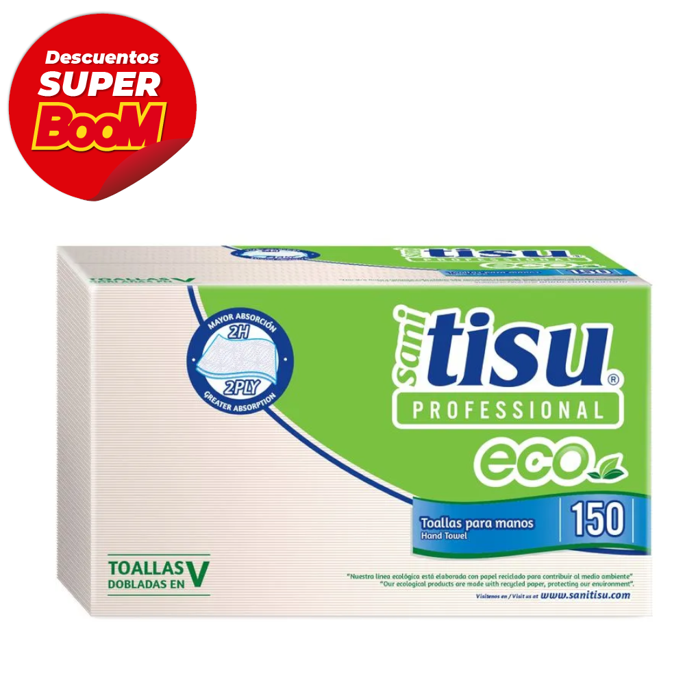 Toalla Para Manos Sani Tisu Eco 150 Unidades