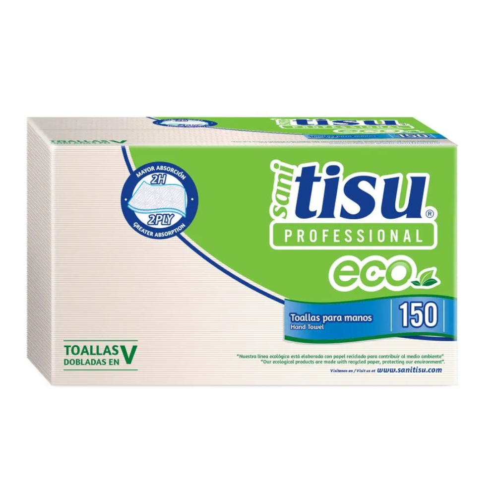 Toalla Para Manos Sani Tisu Eco 150 Unidades