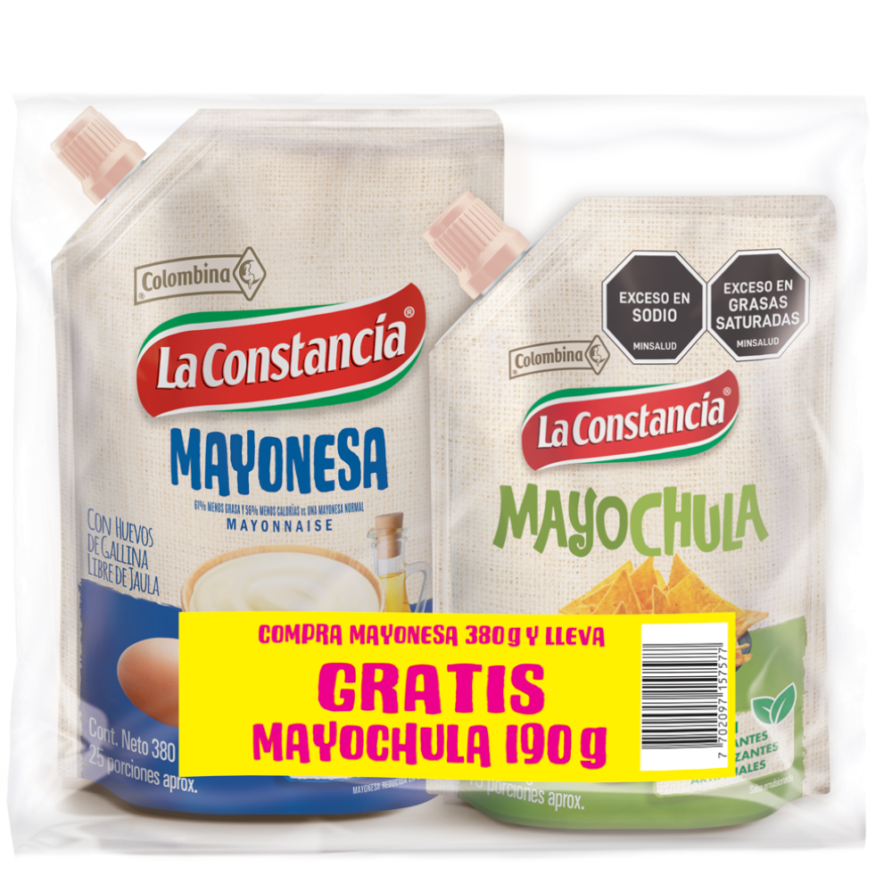 Mayonesa La Constancia 380Gr Gratis Mayochula 190Gr