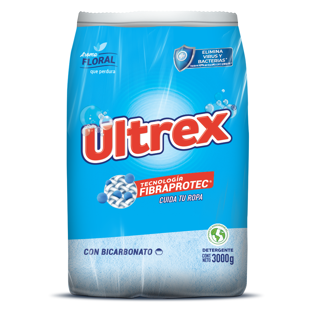 Detergente En Polvo Ultrex Floral 3000Gr