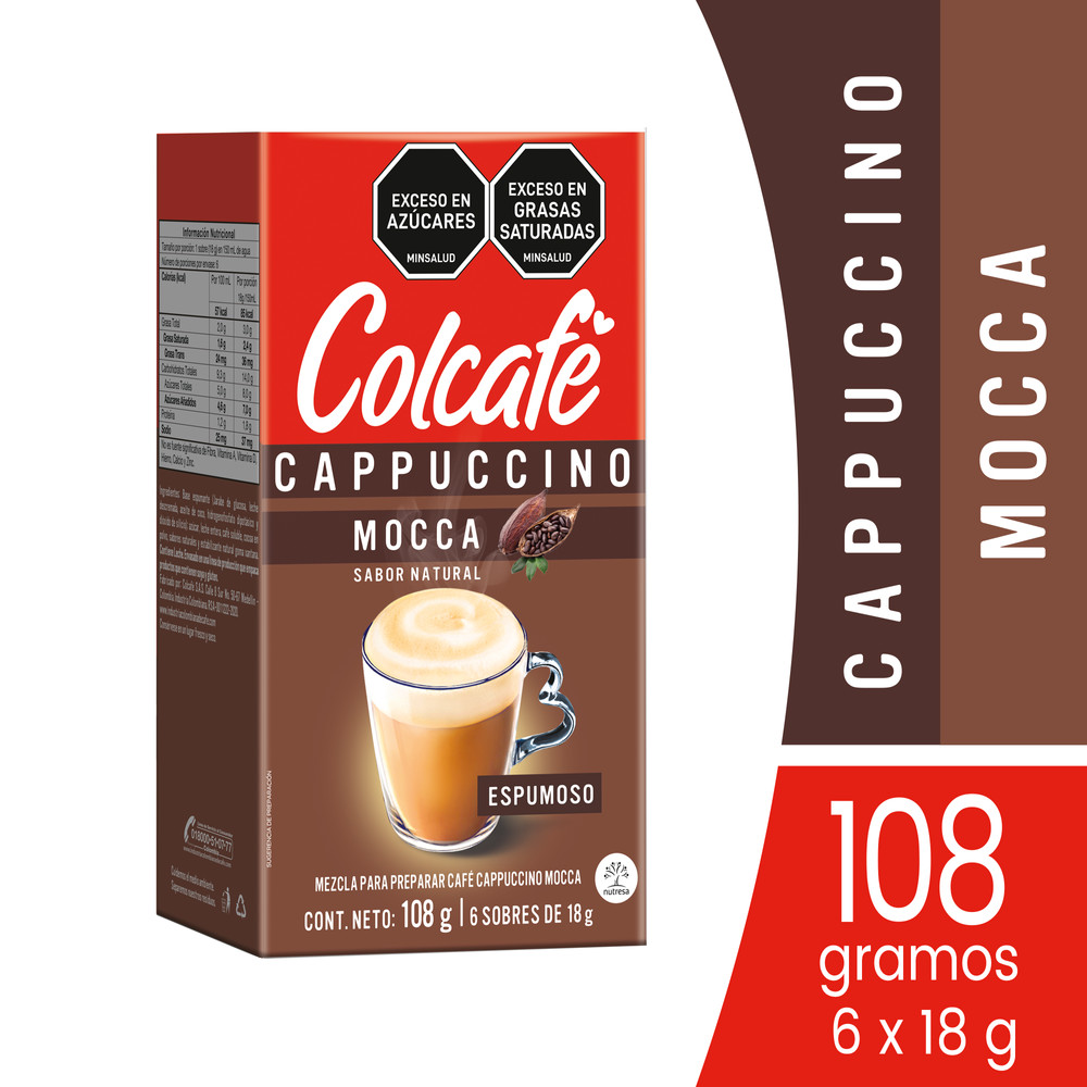Colcafe Cappuccino Mocca 6 Sobres 108Gr
