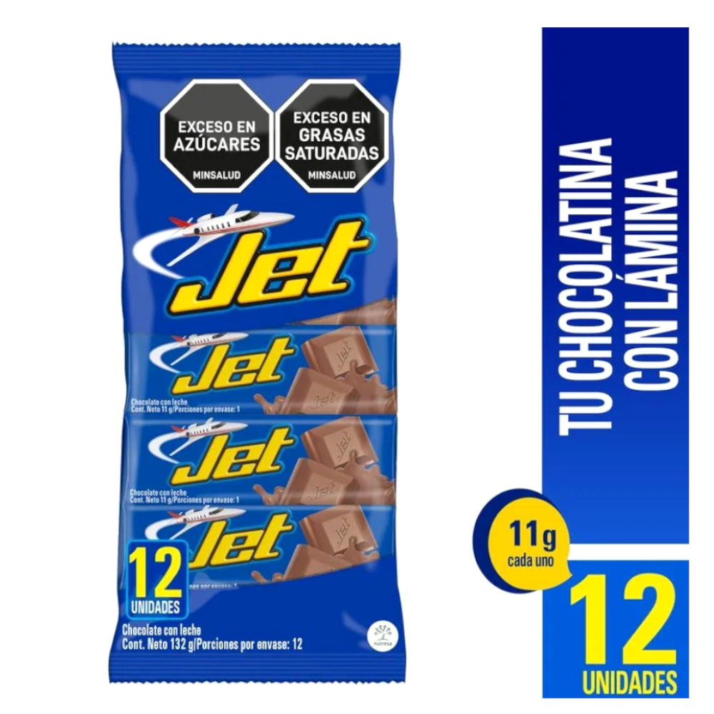 Chocolatina Jet 12 Unidades 132Gr