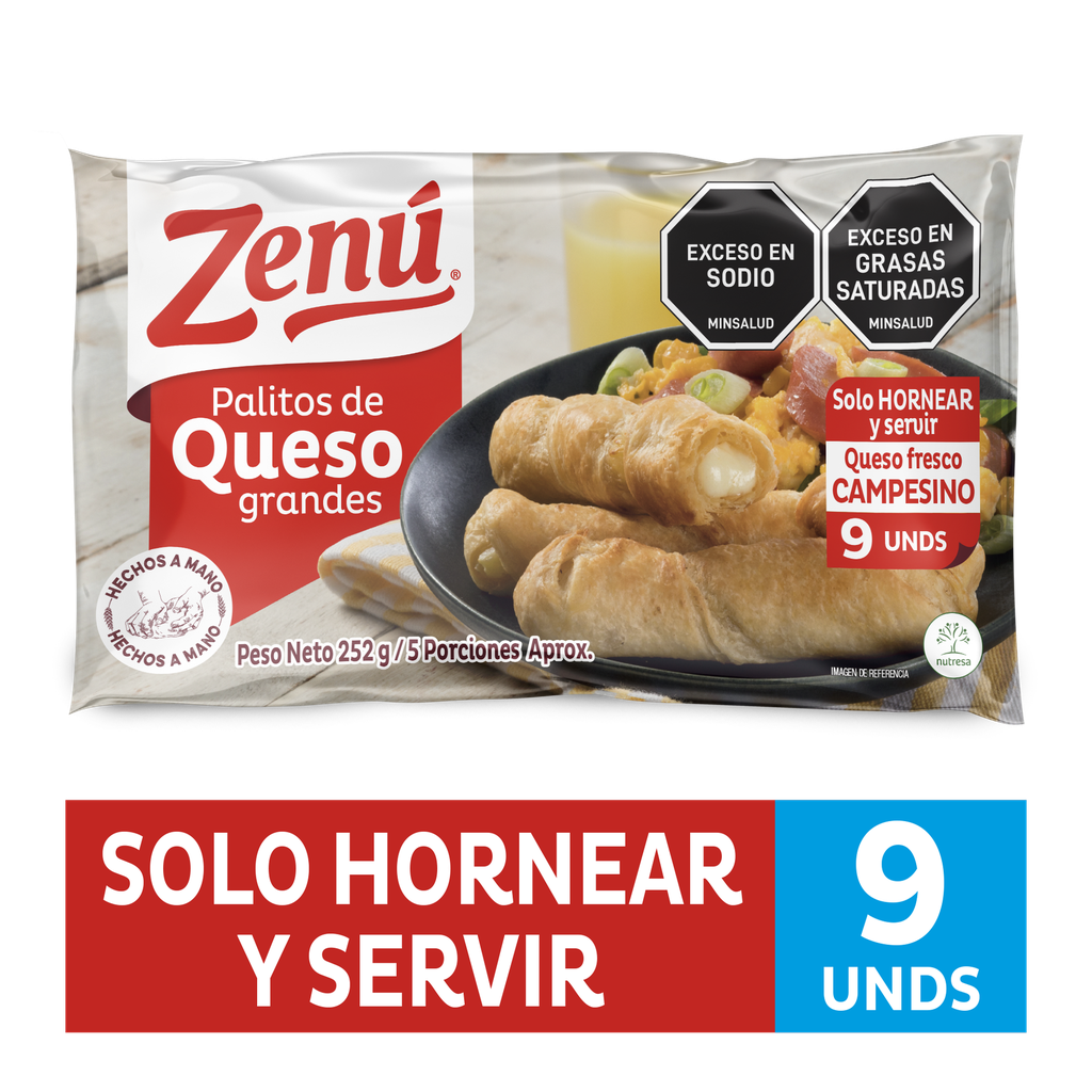 Palitos Queso Zenú Hornear Grandes 9 Unidades 252Gr