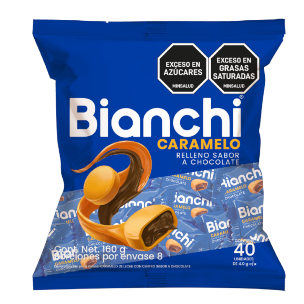 Caramelo Relleno Bianchi Sabor Chocolate 40 Unidades 160Gr