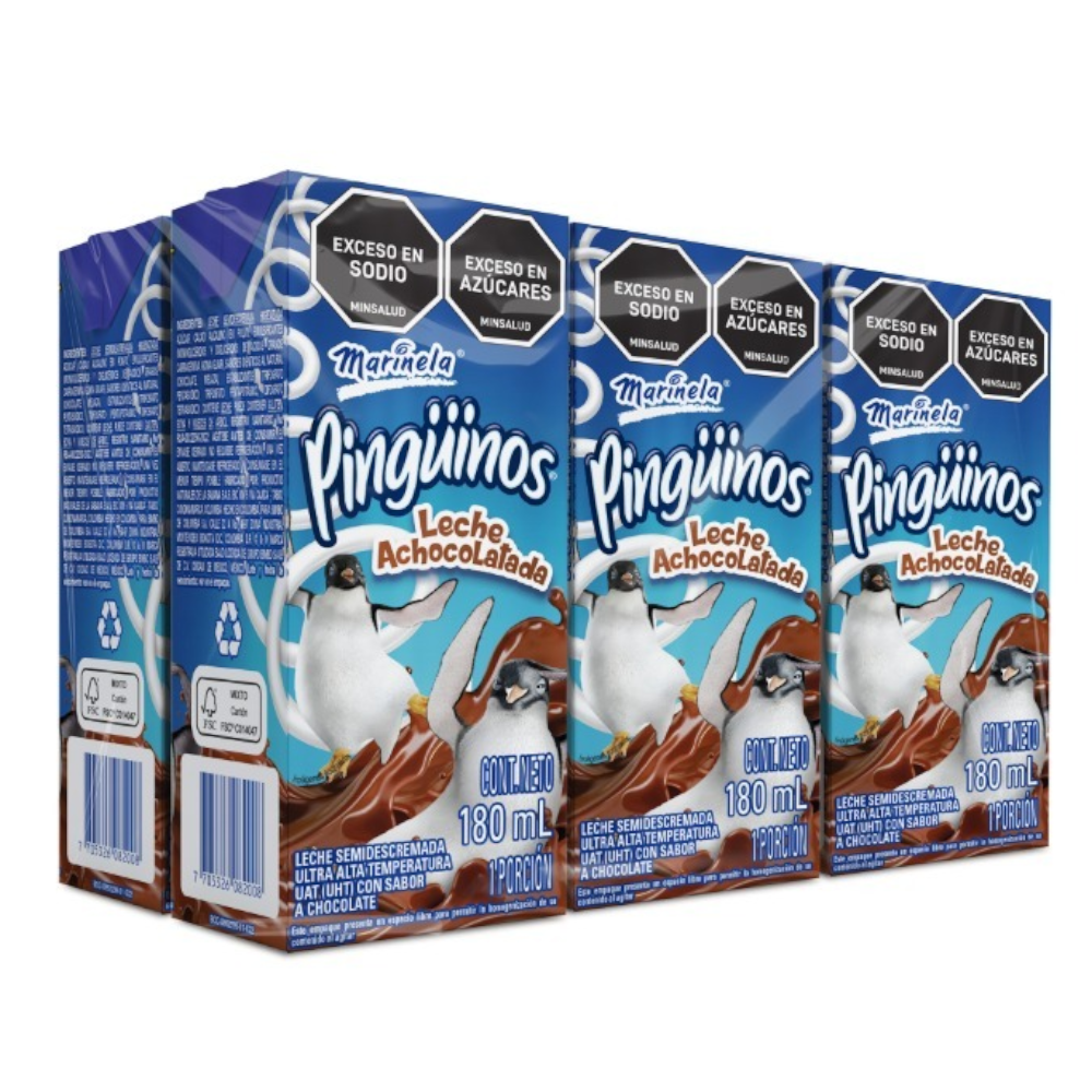 Leche Achocolatada Semidescremada Pinguino Tetrapack 180Ml 6 Unidades