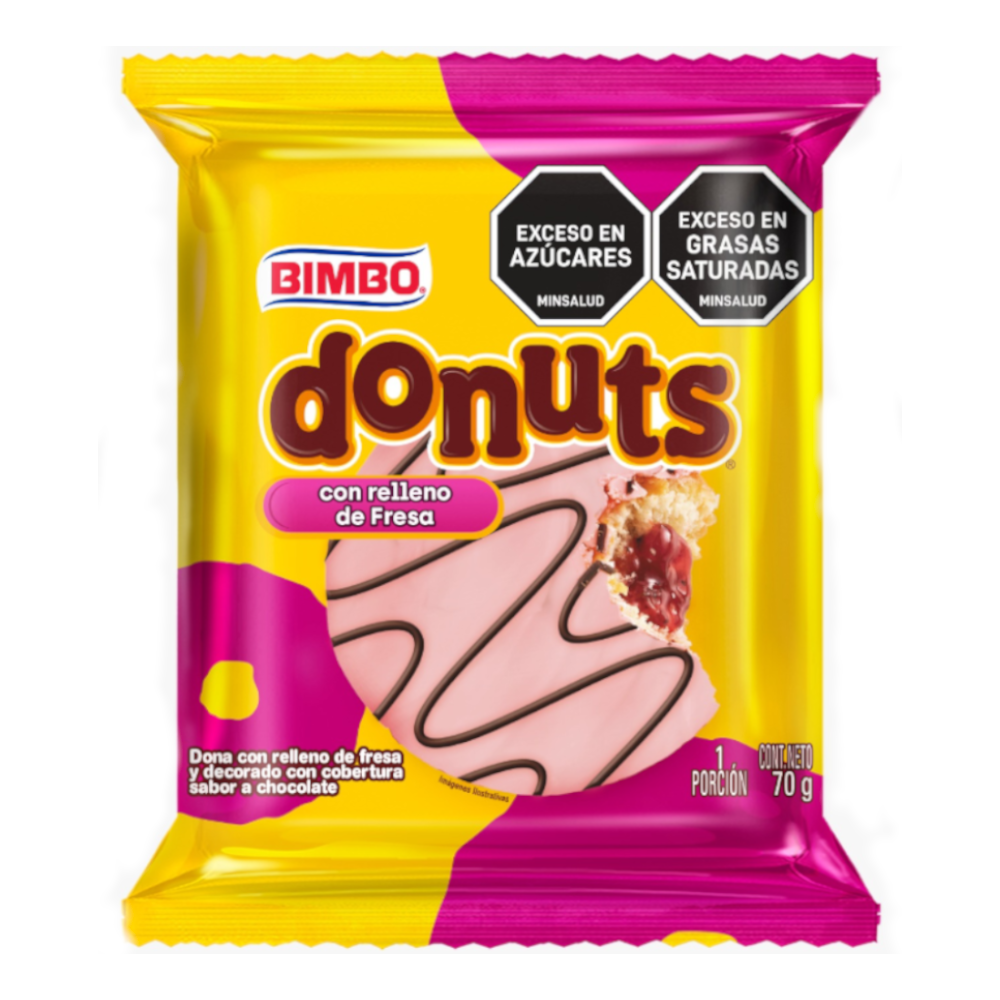 Donuts Bimbo Relleno De Fresa 70Gr