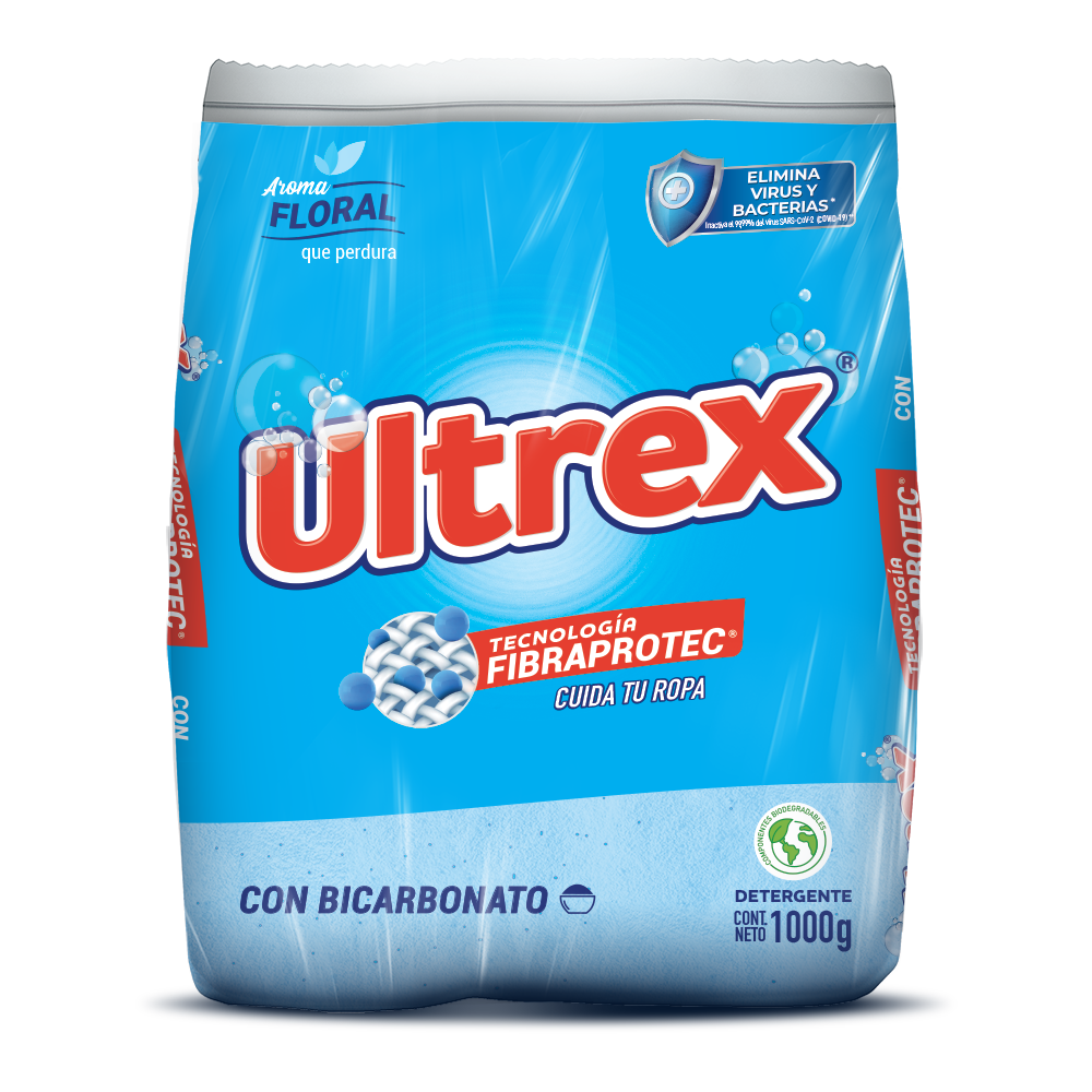 Detergente En Polvo Ultrex Floral 1000Gr