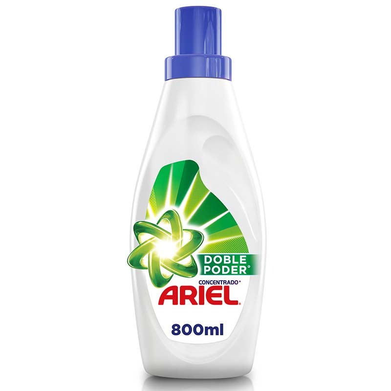 Detergente Líquido Ariel Concentrado Doble Poder 800Ml