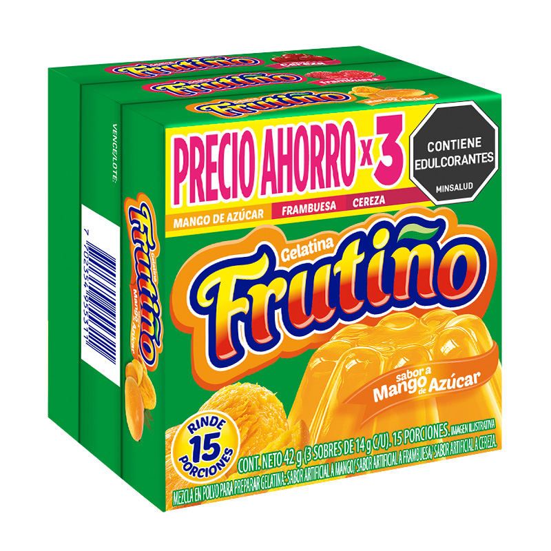 Gelatina Frutiño Surtida 3 Unidades 42Gr