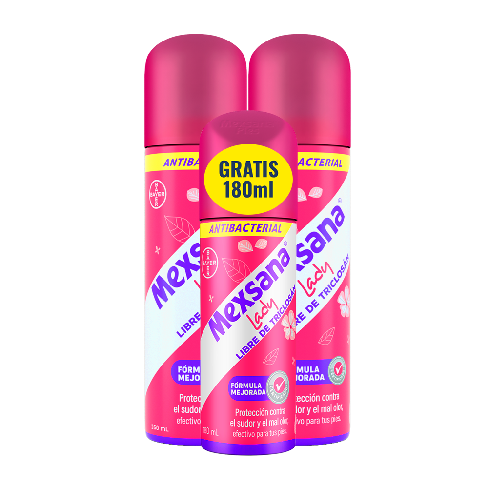 Deo Pies Mexsana Lady Spray 260Ml 2 unidades Gratis  180Ml