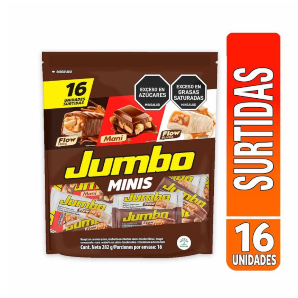 Chocolatina Jumbo Minis Doypak 16 Unidades 282Gr