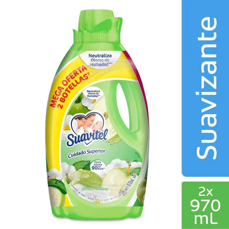 Suavitel Cuidado Superior  Frescura De Manzana 970Ml 2 Unidades