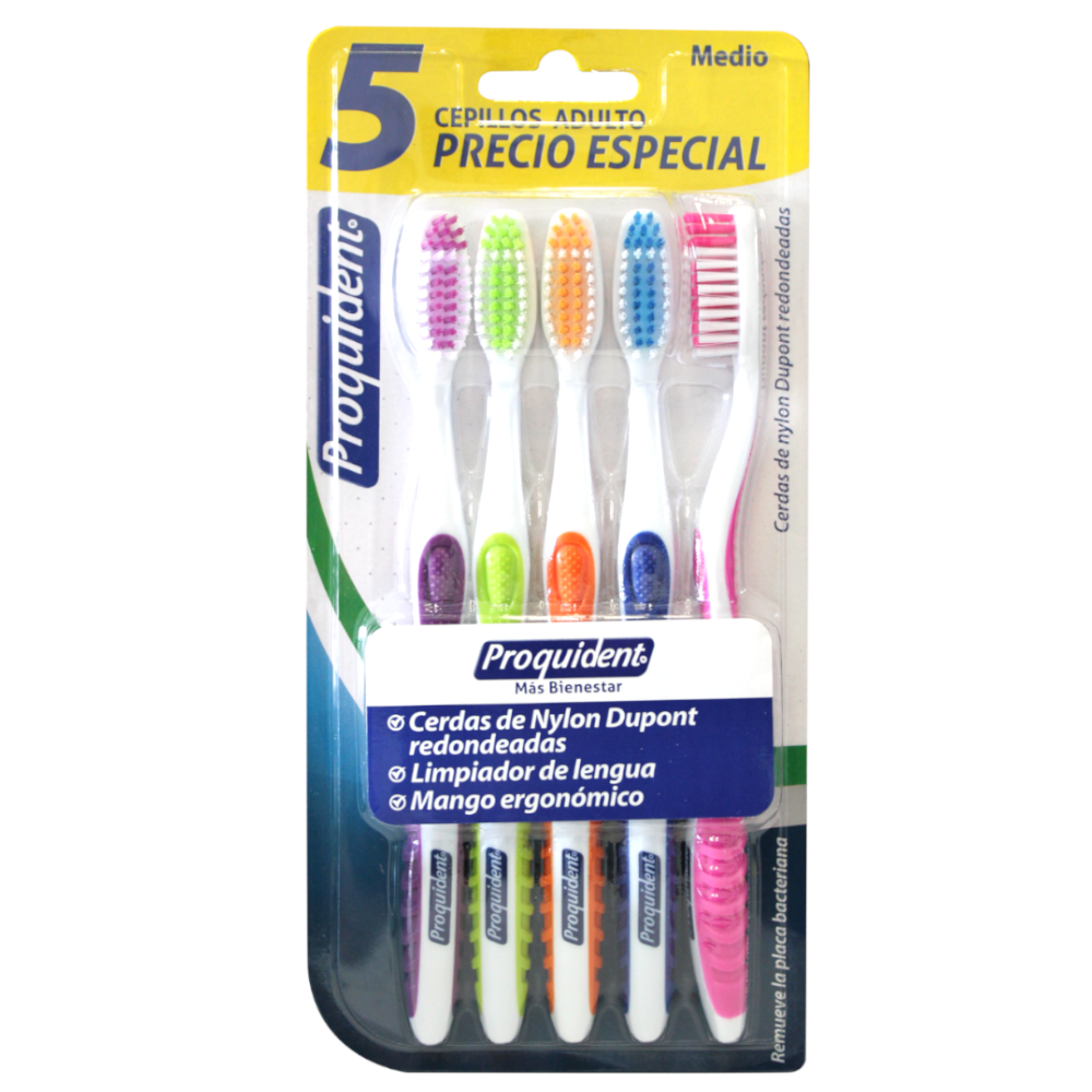 Cepillo Dental Proquident Medio 5 Unidades Precio Especial