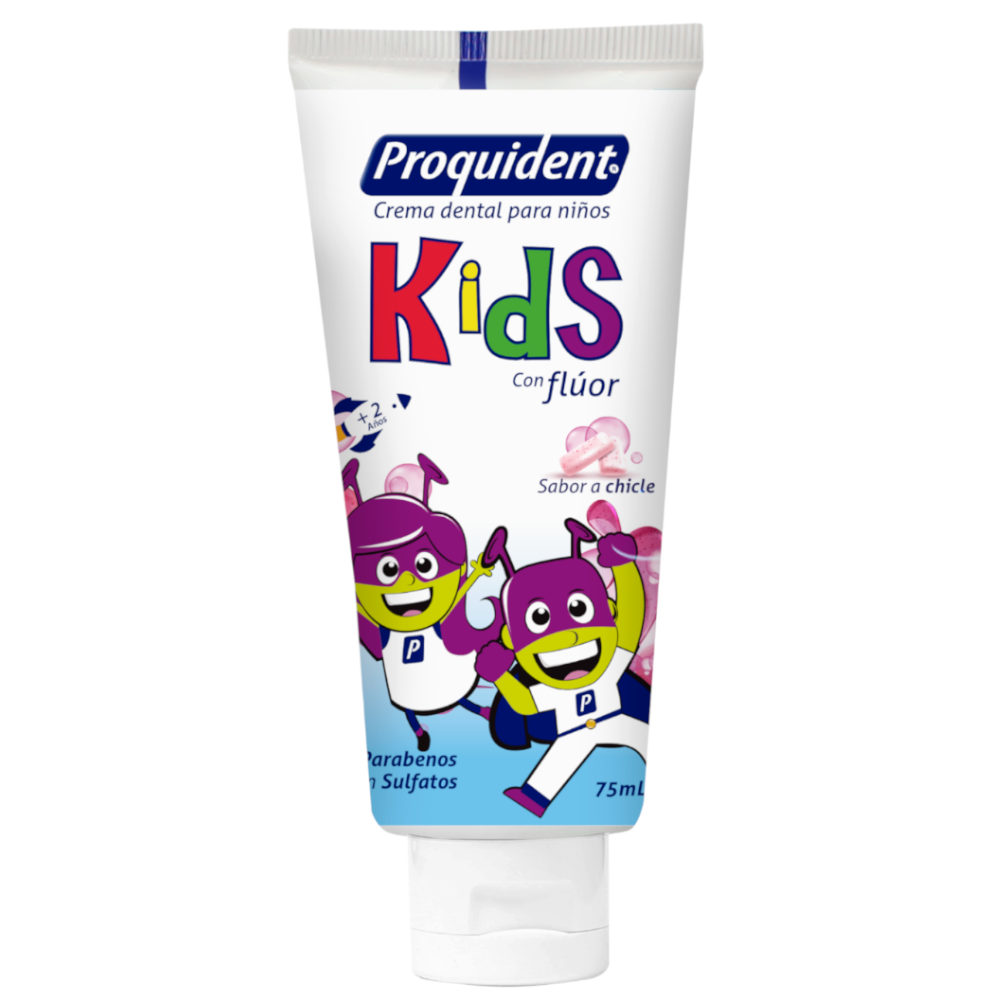 Crema Dental Kids Con Flúor Proquident Sabor Chicle 75Ml