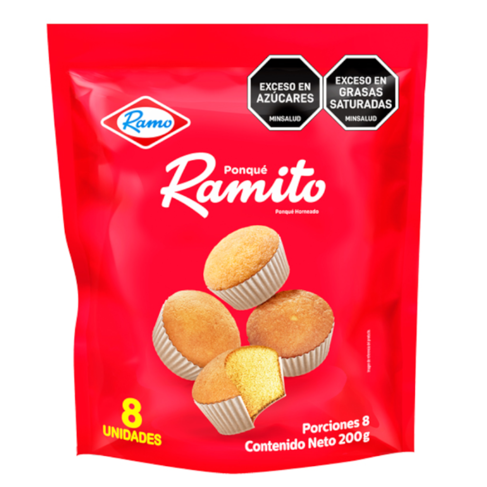 Ponqué Ramito  8 Unidades 200Gr