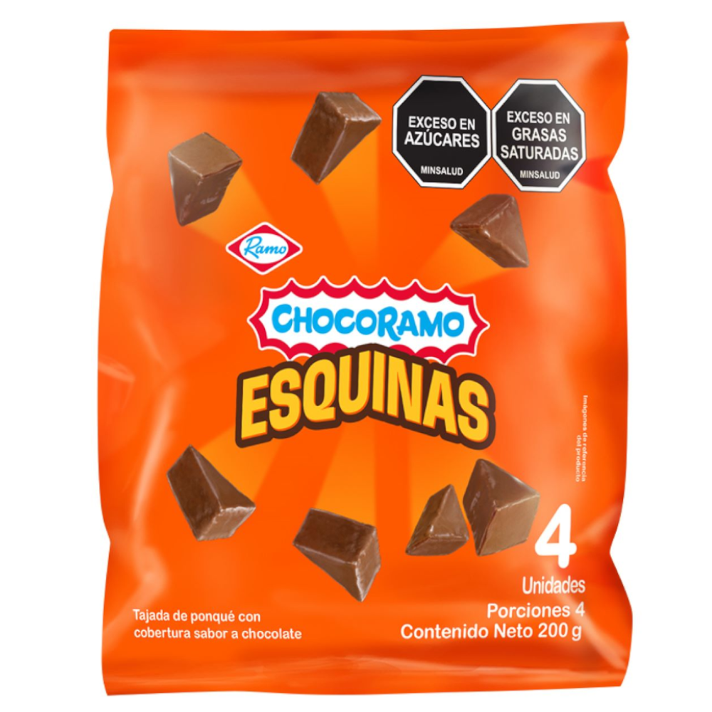 Chocoramo Esquinas 4 Unidades 200Gr