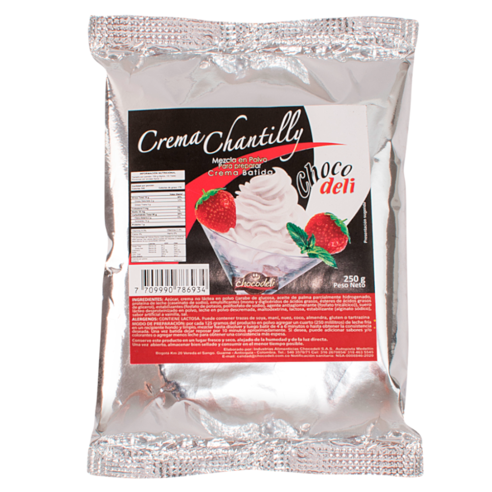 Crema Chantilly Chocodeli Bolsa 250Gr