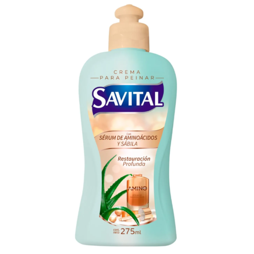 Crema Para Peinar Savital Sérum Aminoácidos Y Sábila 275Ml