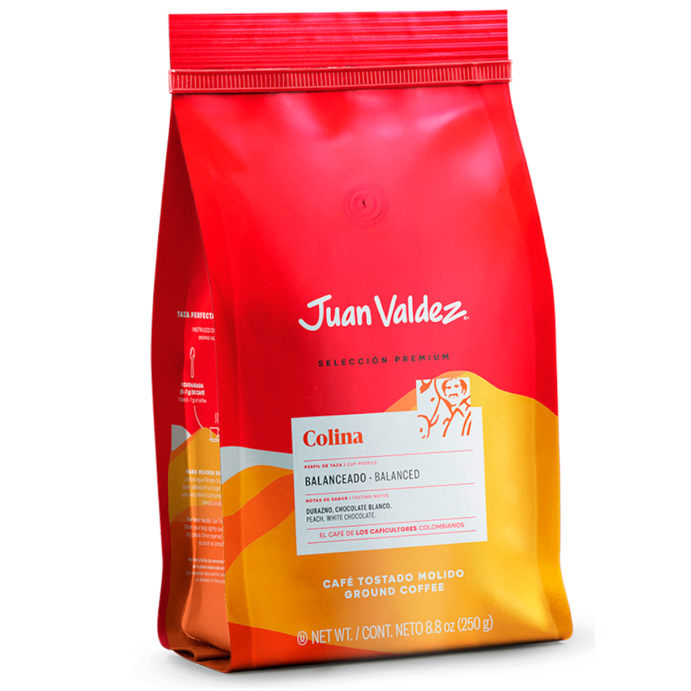 Café Juan Valdez Tostado Y Molido Colina Bolsa 250Gr