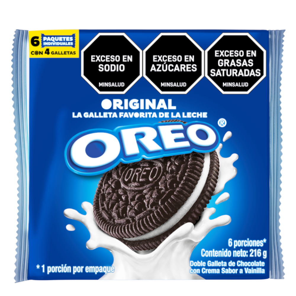 Galleta Oreo Original 6 Paquetes 216Gr