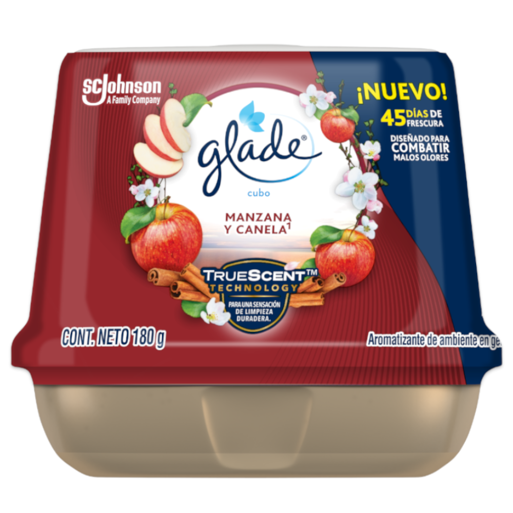 Ambientador Glade Gel Cubo Manzana Canela 180Gr