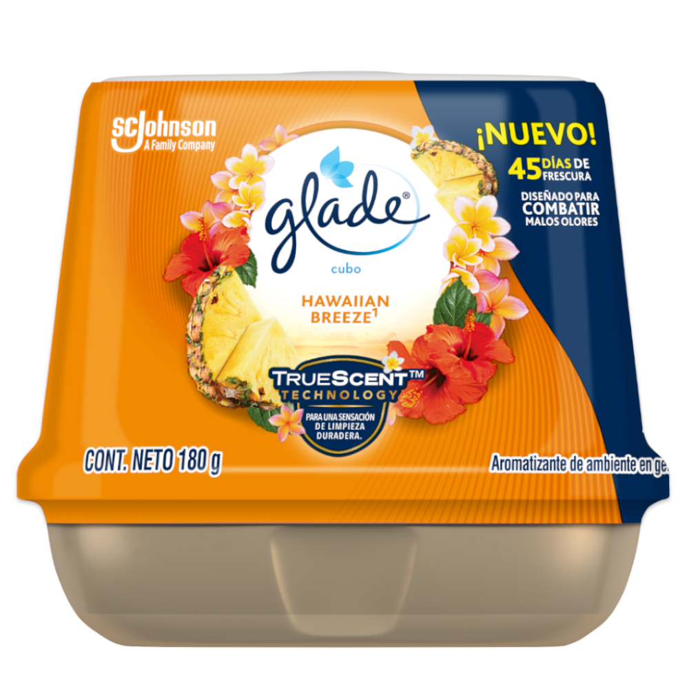 Ambientador Glade Gel Cubo Hawaiian 180Gr