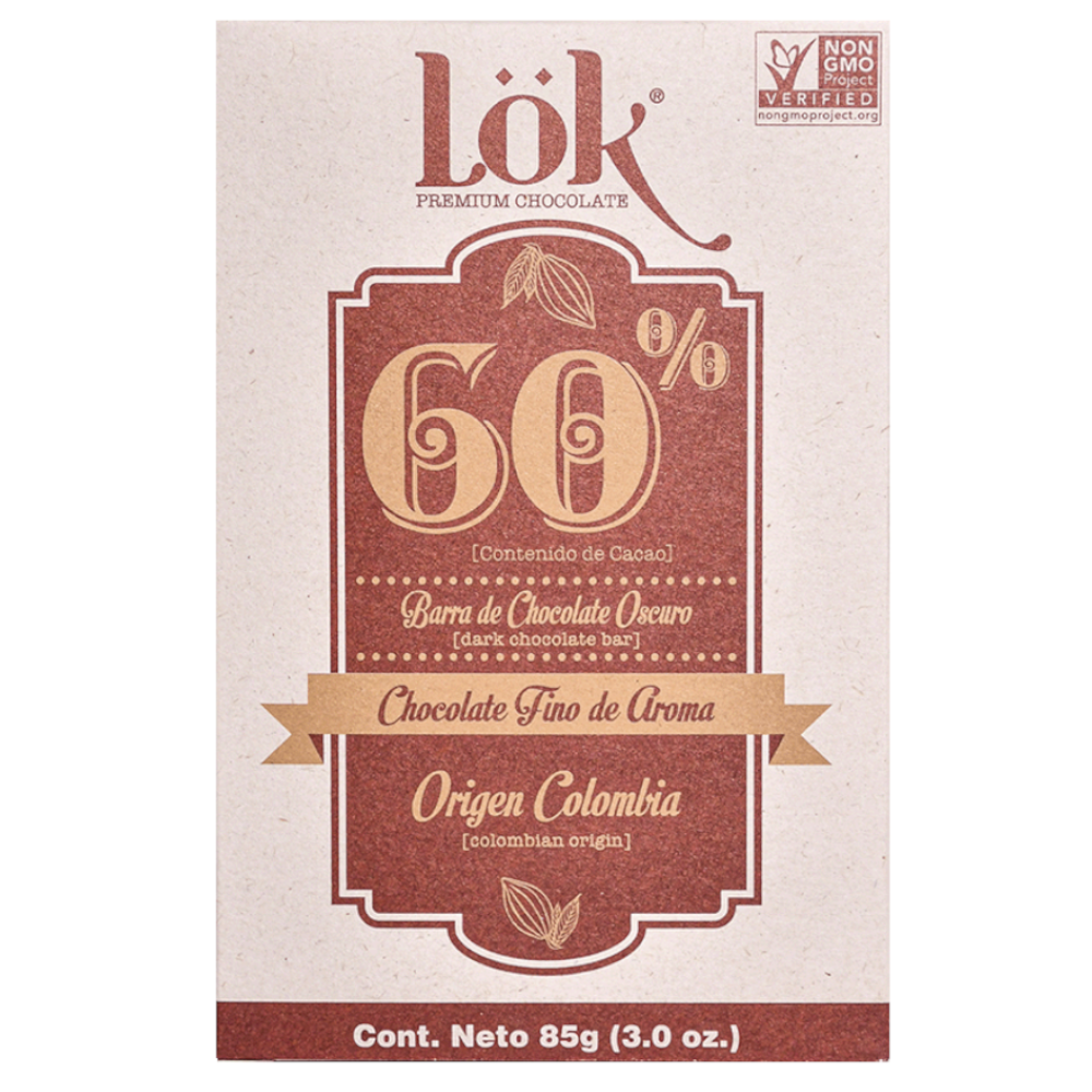 Barra Chocolate Oscuro Lok 60% Cacao 85Gr