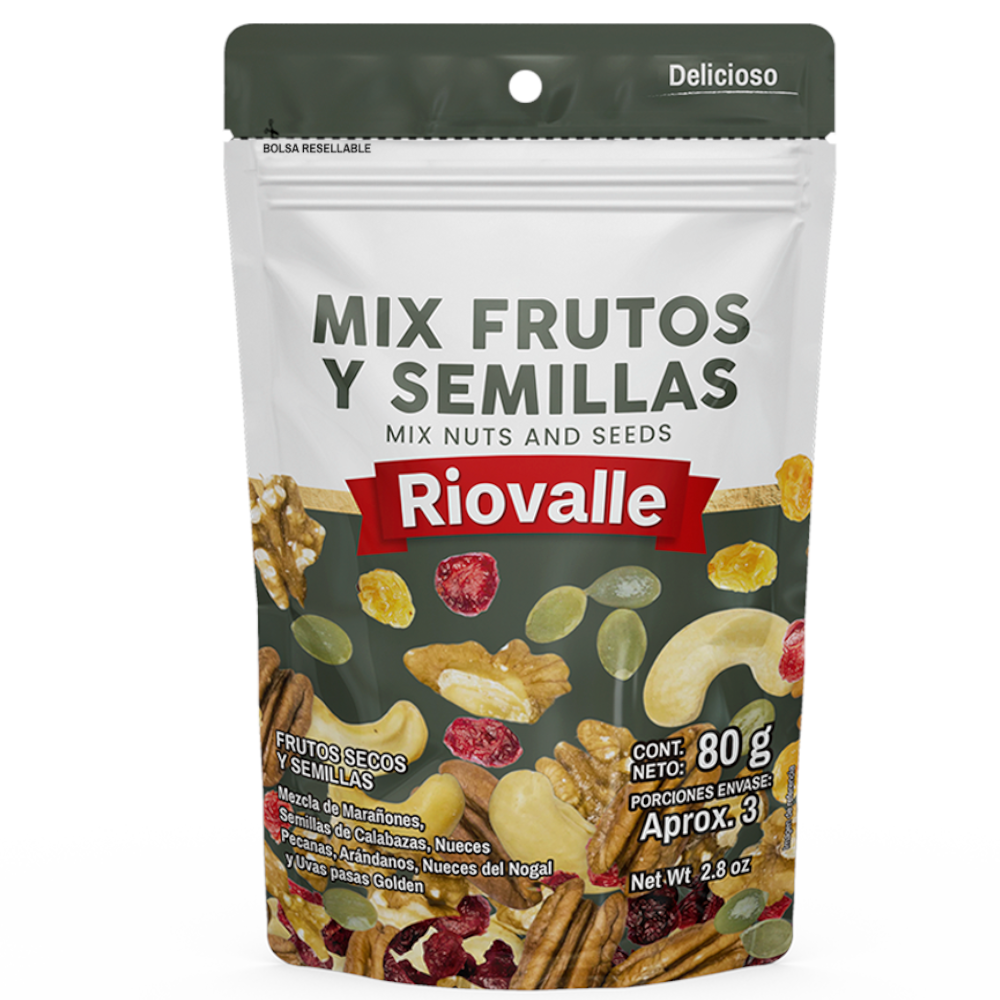 Mix De Frutos Y Semillas Riovalle 80Gr