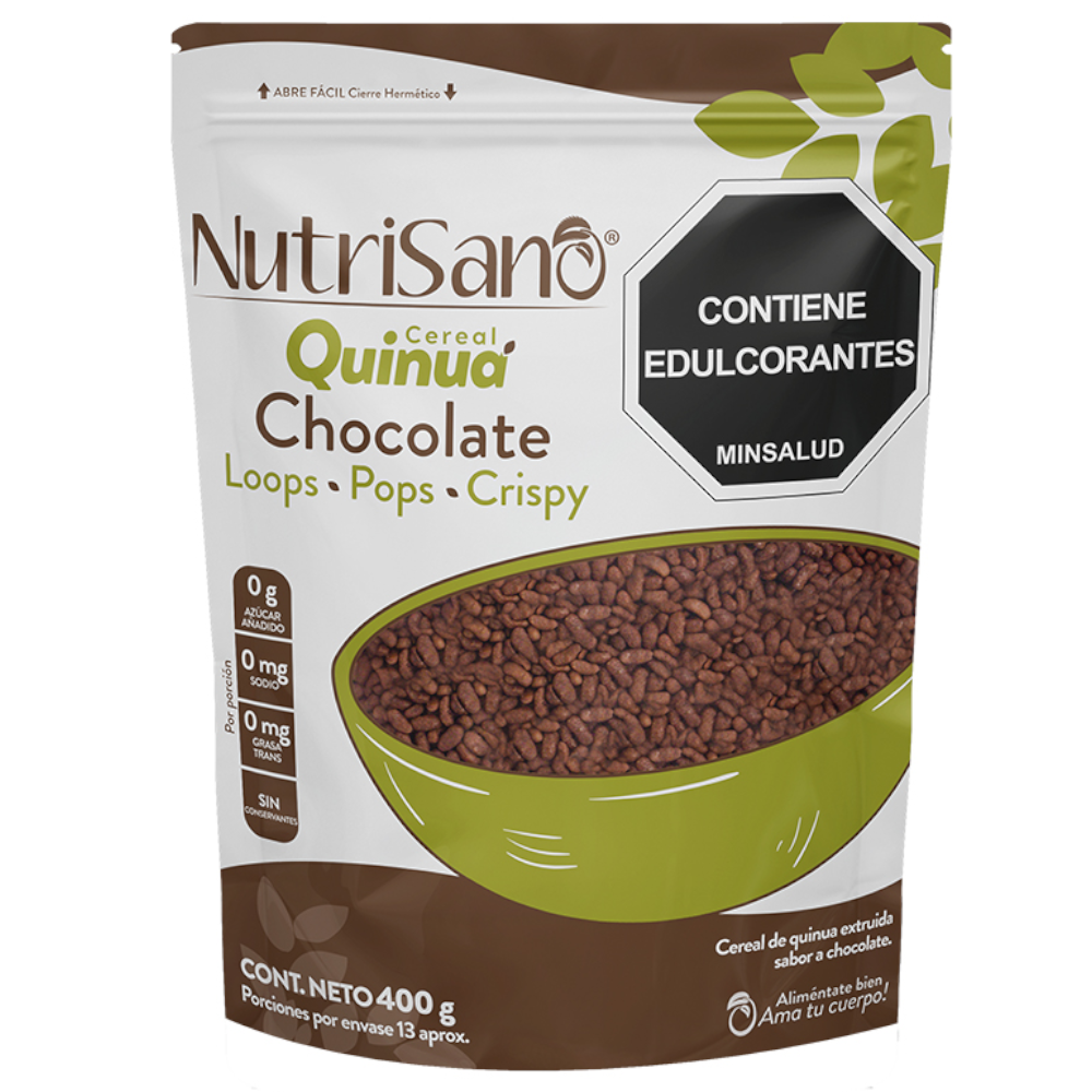 Cereal  Quinua Crispy Chocolate Nutrisano 400Gr