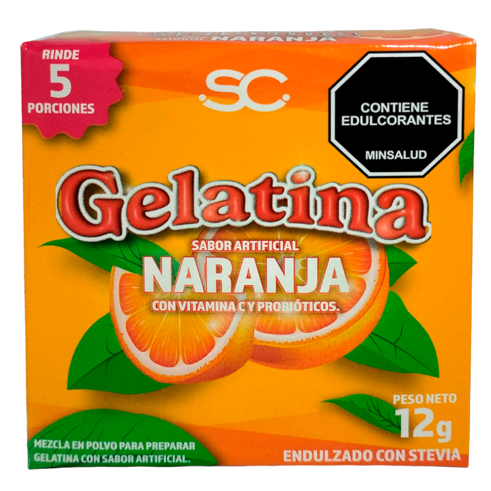 Gelatina Suplacol Naranja Endulzado Con Stevia 12Gr