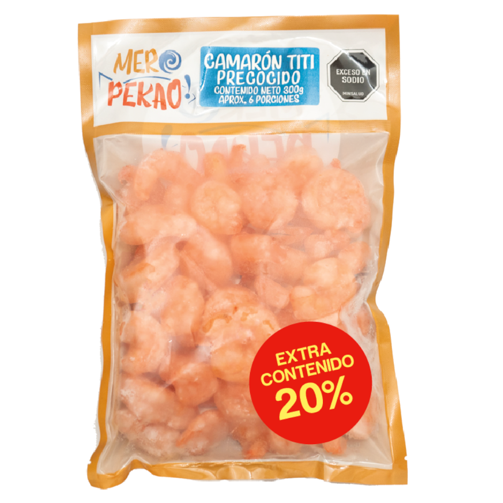 Camarón Tití Precocido Mero Pekao 300Gr Extra Contenido 20%