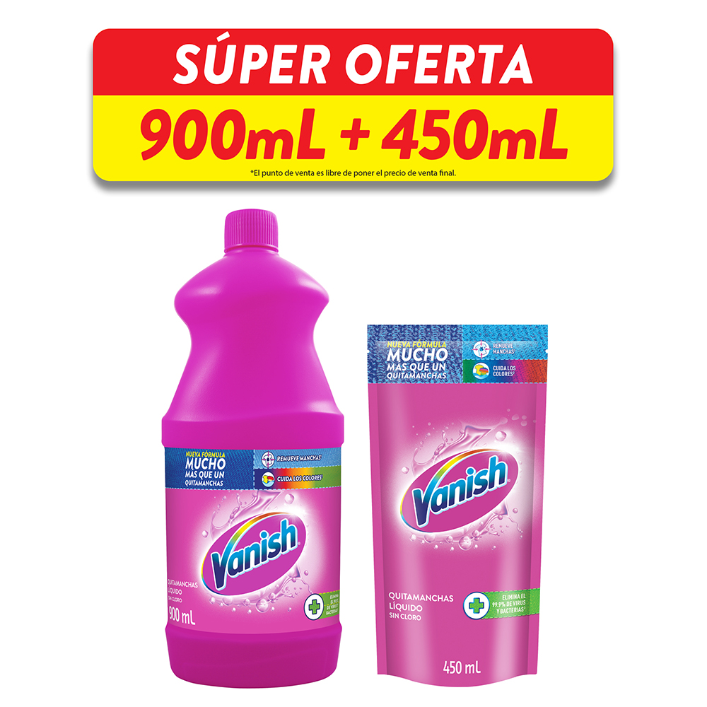 Vanish Liquido Color 900Ml + Doypak 450ML