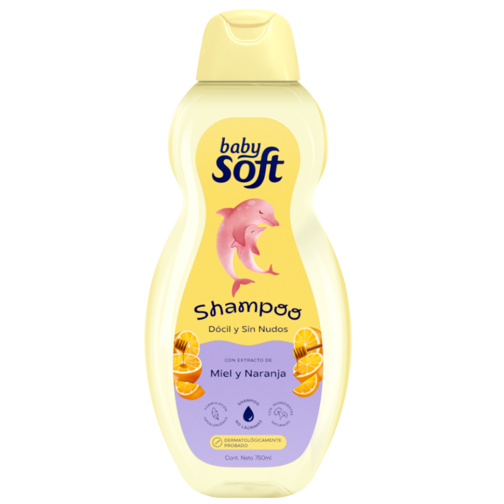 Shampoo Baby Soft Docil  Y Sin Nudos Miel Y Naranja 750Ml