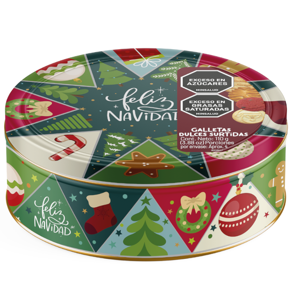 Galletas Noel Navidad Cofre Pequeño 1 Unidad 110Gr